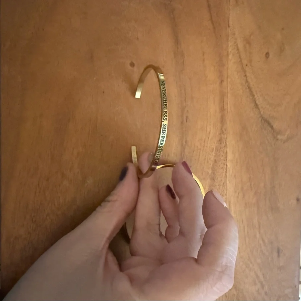 Inspirational Gold Bangle Bracelet - Picture 4 of 6